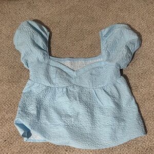 SHEIN Sky Blue Textured Top